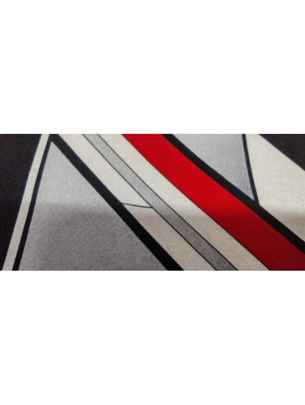 Vintage Silk Hankie Black White Red Handkerchief 70s 80s Does 1920s 30s Art Deco